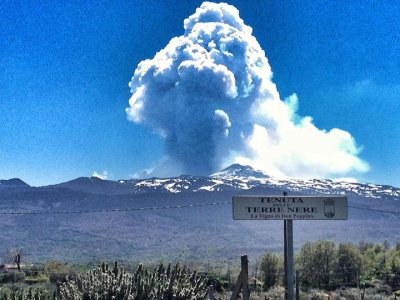 MT Etna eruption from Don Peppino Prephylloxera vineyard