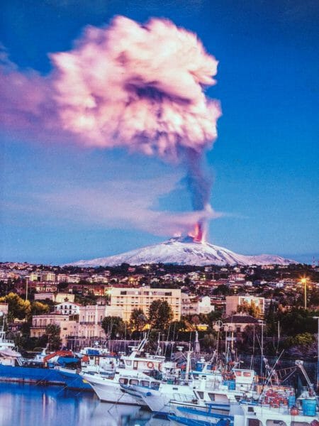 Mt Etna eruption from Catania